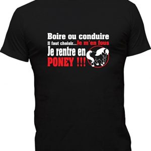 T-Shirt Humoristique Je Rentre En Poney