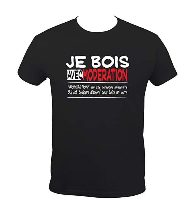T-Shirt Humoristique Je Bois Avec Modération